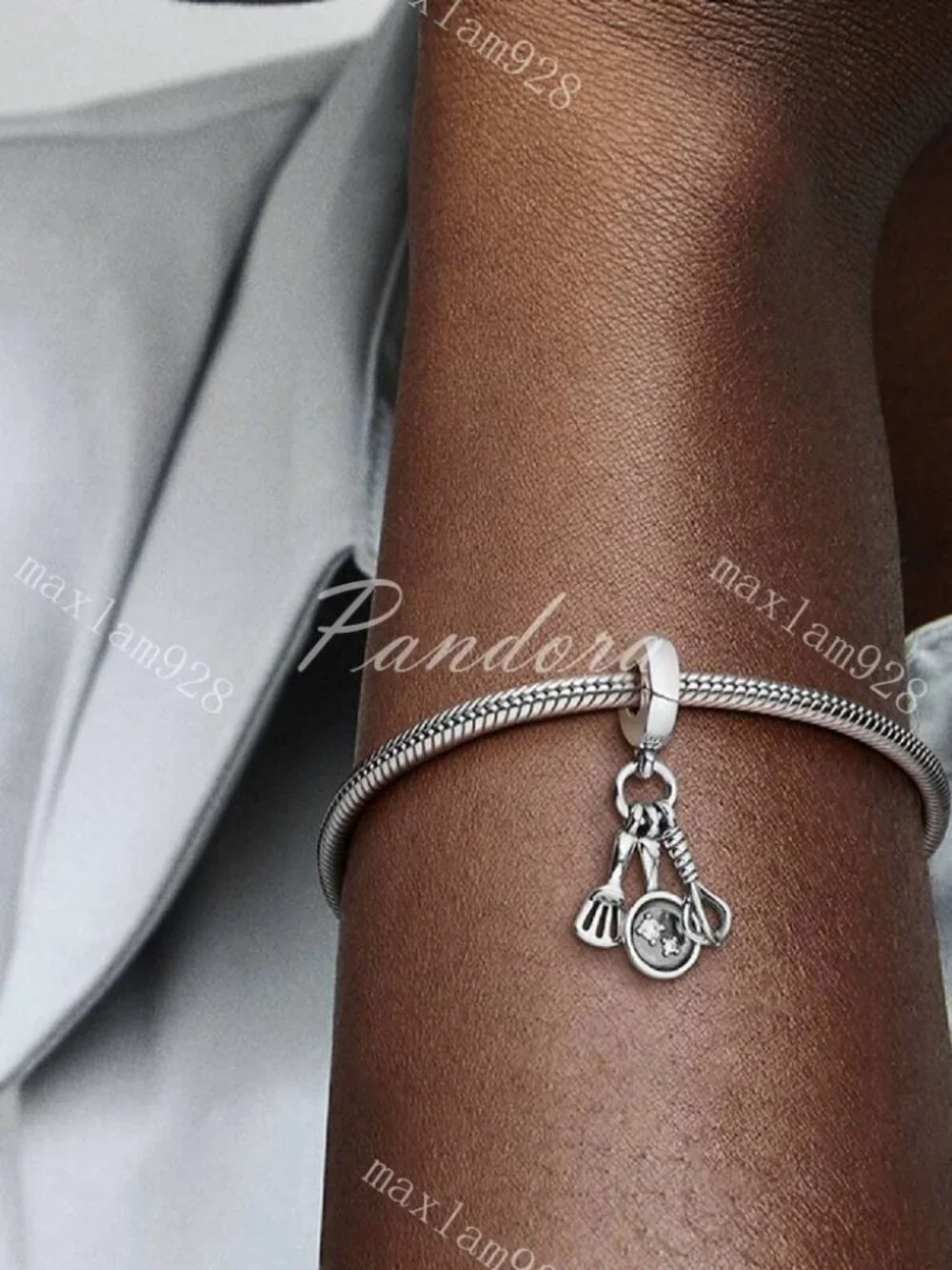Pandora Spatula, Frying Pan & Whisk Dangle Charm